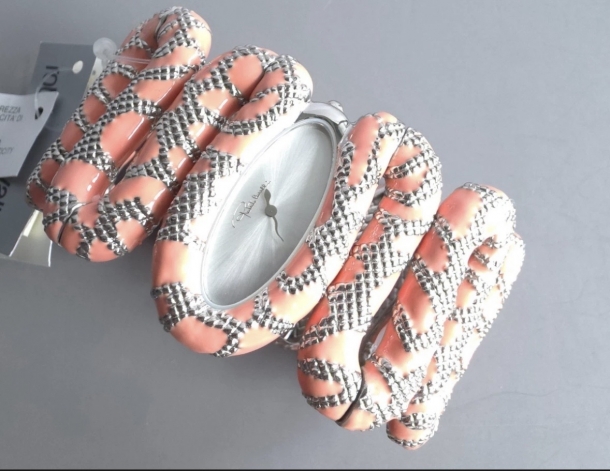 Woman’s coral snake analog watch 