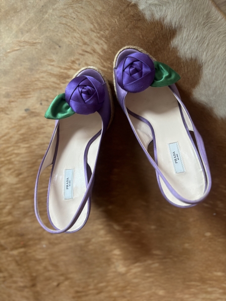 Prada wedge satin heel